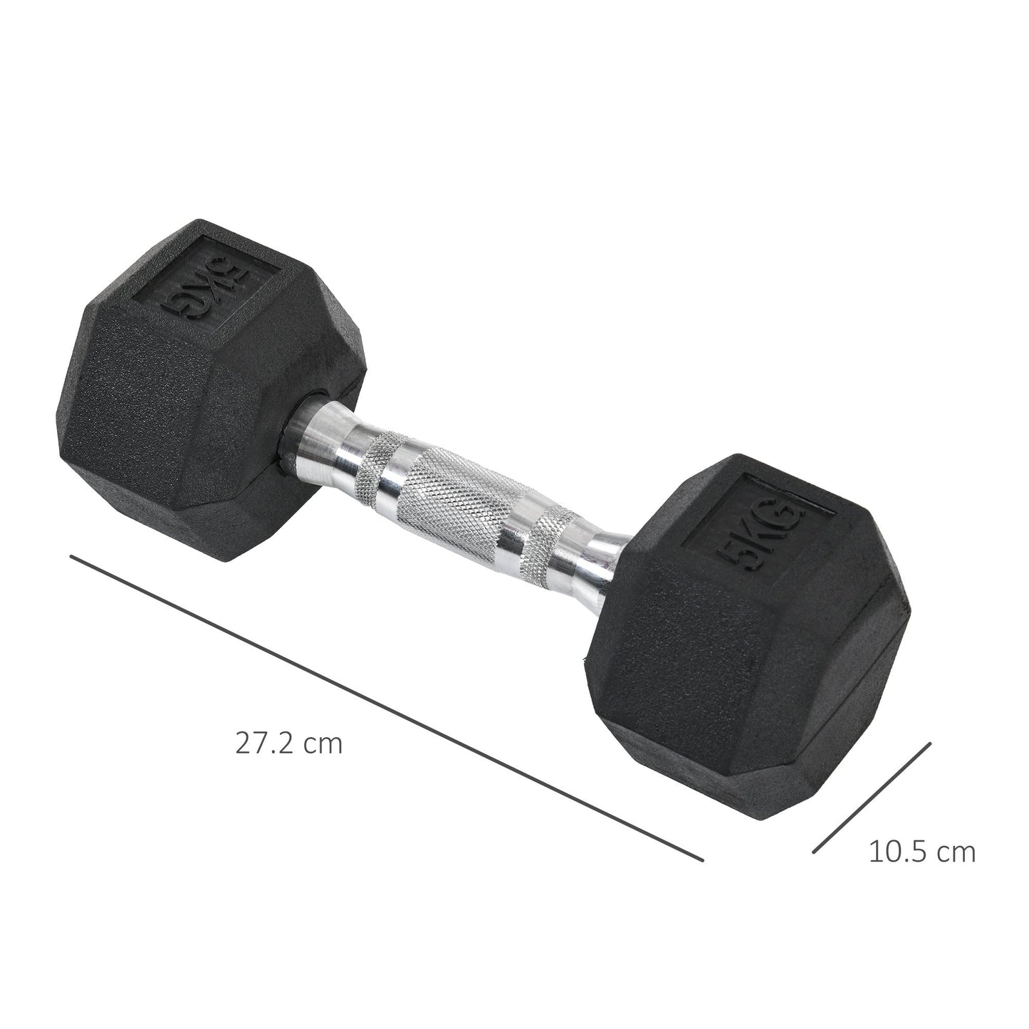 Hexagonal Dumbbells Kit Weight Lifting Exercise for Home Fitness 2x5kg HOMCOM