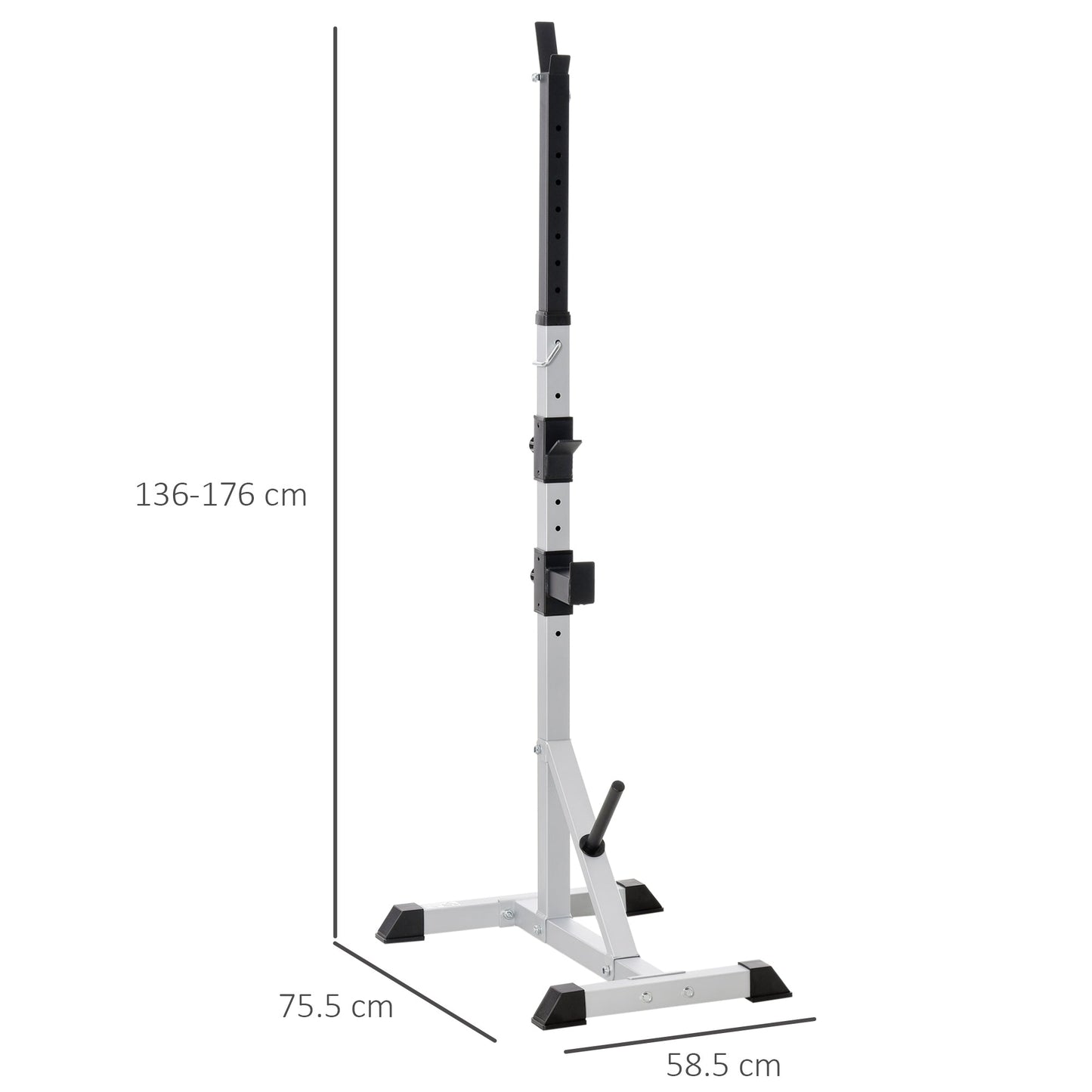 Adjust Pair of Barbell Squat Racks Stand Weight Lifting Bench Press Gym HOMCOM
