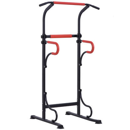 Steel Multi-Use Exercise Power Tower Station Adjustable Height w/ Grips HOMCOM
