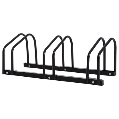 Bike Parking Rack Bicycle Locking Storage Stand for 3 Cycling Black HOMCOM