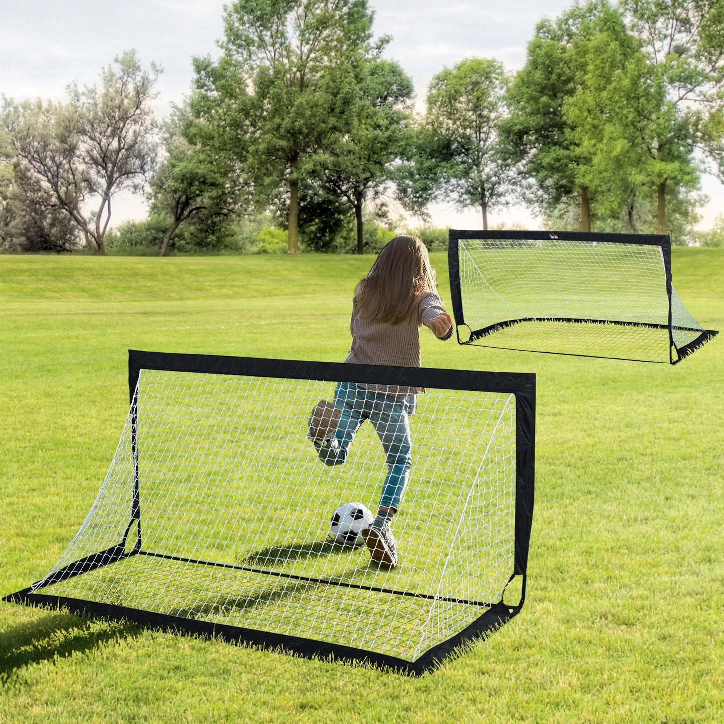 Football Goal Folding Outdoor with All Weather Net Kids Adults 6'x3' HOMCOM