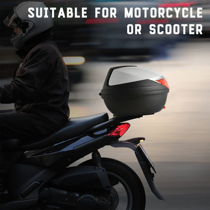 32L Capacity Motorcycle Trunk Tour Tail Box Luggage Storage Case HOMCOM