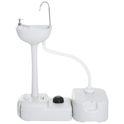24L Portable Portable Hand wash Sink Hand Washing Basin Water Tank Outsunny