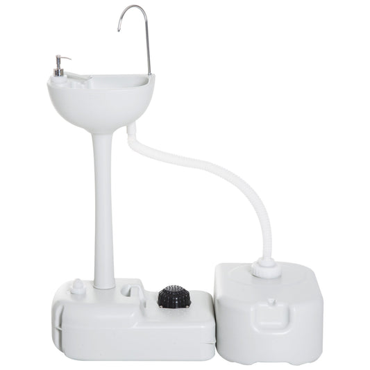 24L Portable Portable Hand wash Sink Hand Washing Basin Water Tank Outsunny