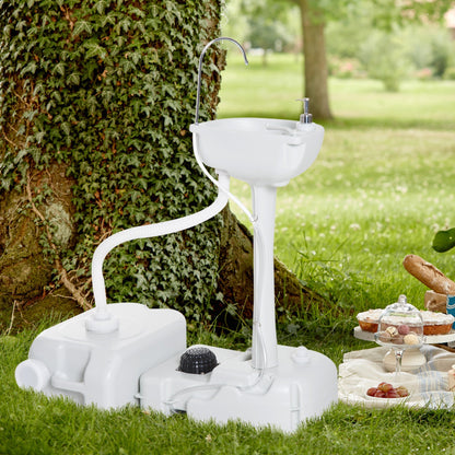 24L Portable Portable Hand wash Sink Hand Washing Basin Water Tank Outsunny