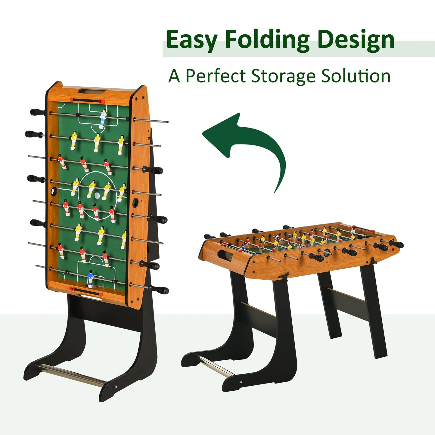 Folding Football Gaming Table Mini Foosball Soccer Table, Family Kids HOMCOM