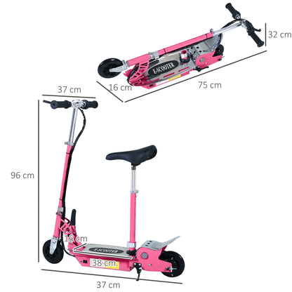Teen Foldable Electric Scooter Electric Battery 120W w/ Brake Kickstand HOMCOM