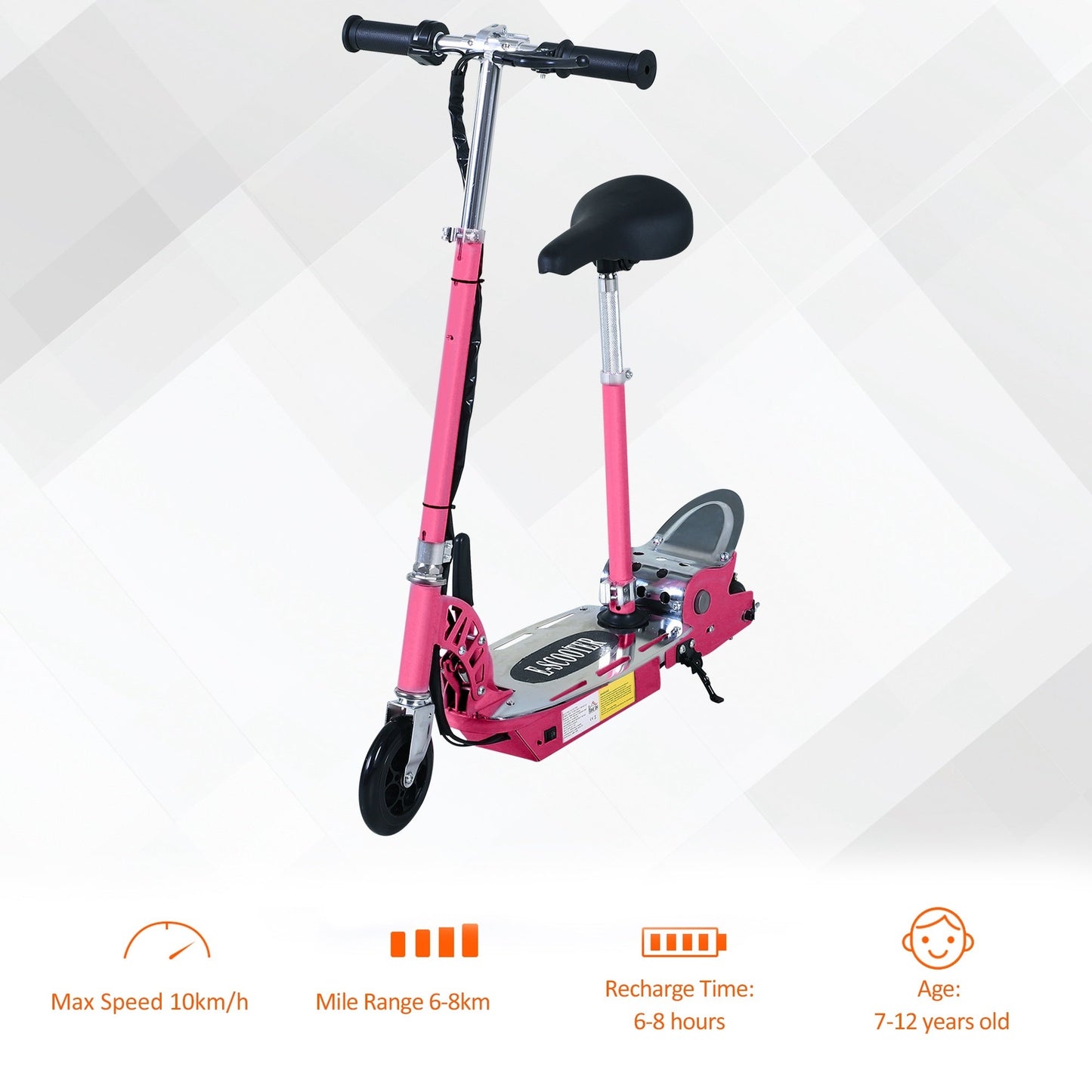 Teen Foldable Electric Scooter Electric Battery 120W w/ Brake Kickstand HOMCOM