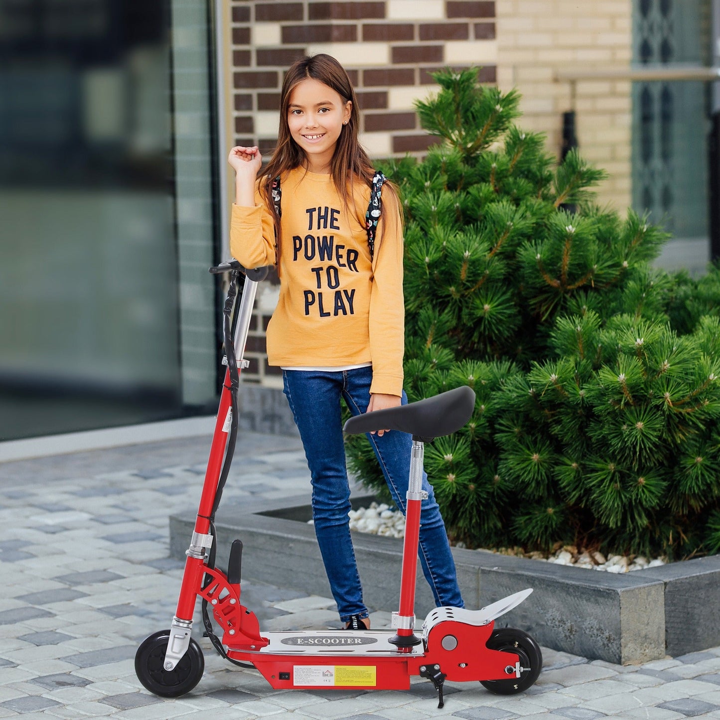 Teen Foldable Electric Scooter Battery 12V 120W w/ Brake Kickstand HOMCOM