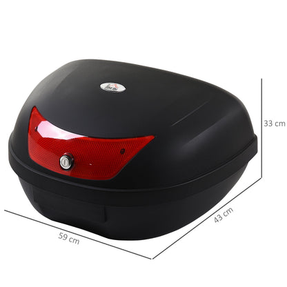 48L Motorcycke Trunk Travel Luggage Storage Box, Can Store Helmet HOMCOM