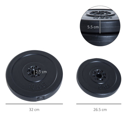 4 Piece Dumbell Barbell Plate Set 2 x 5kg and 2 x 10kg for Home Gym HOMCOM