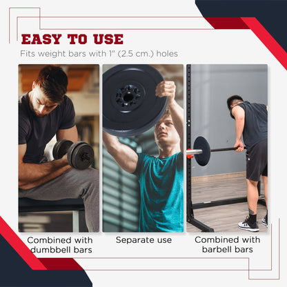 4 Piece Dumbell Barbell Plate Set 2 x 5kg and 2 x 10kg for Home Gym HOMCOM