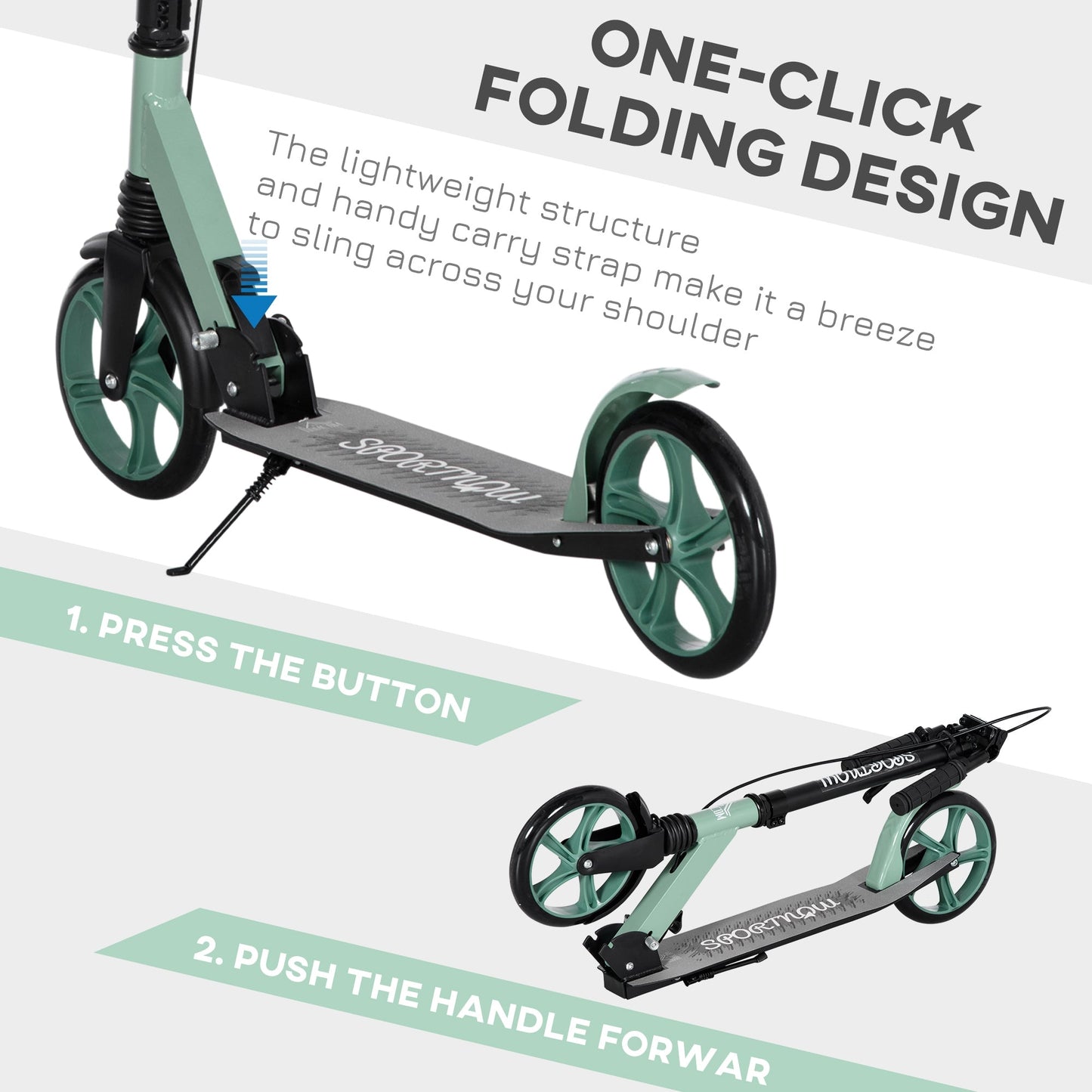 Folding Kick Scooter for 14+ w/ Adjustable Height, Dual Brake System HOMCOM
