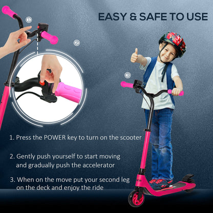 120W Electric Scooter w/ Battery Level Display, Rear Break - Pink HOMCOM