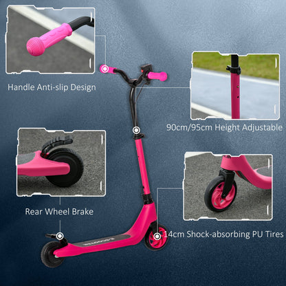 120W Electric Scooter w/ Battery Level Display, Rear Break - Pink HOMCOM