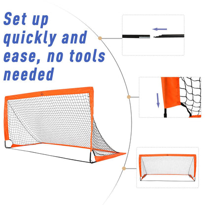 Football Goal Folding Outdoor with All Weather Net Kids Adults 6'x3' HOMCOM