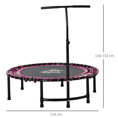 Trampoline Outdoor Bouncer Jumper Adjustable Handle Adult Kid Pink HOMCOM