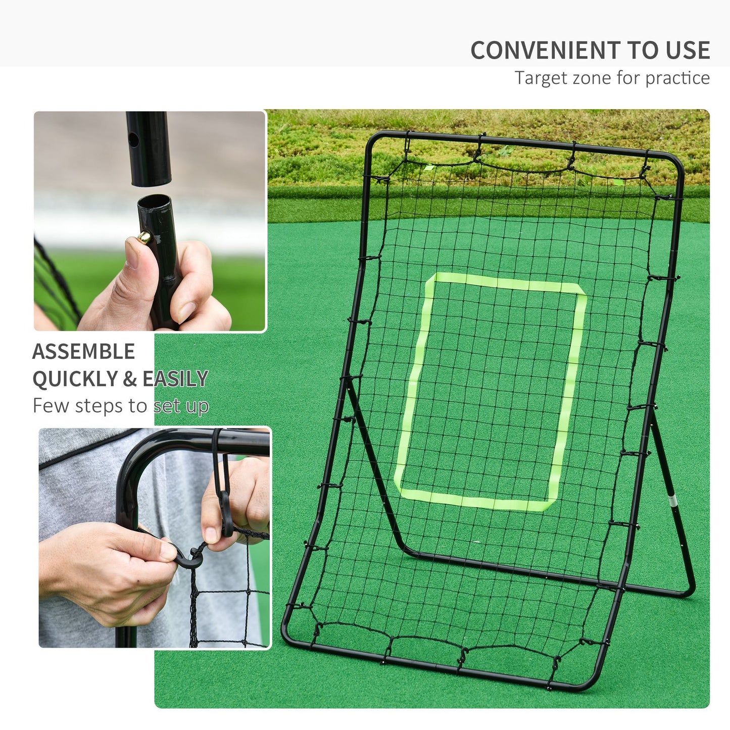 Rebounder Net Target Ball Kickback Baseball Training Equipment Play HOMCOM