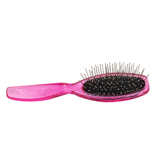 18" Baby Doll Brush in Pink Glitter, Wire Hair Brush for Dolls, Pretend Play Toy