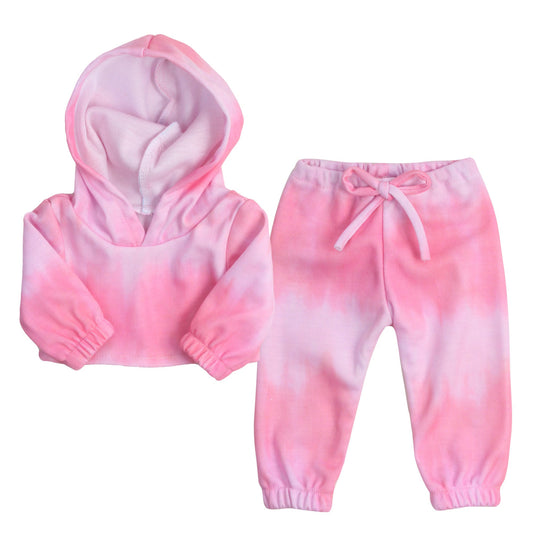 2 Piece Baby Dolls Clothes Set, 18" Doll Casual Tie Dye Hoodie &Trousers Outfit