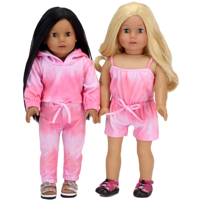 2 Piece Baby Dolls Clothes Set, 18" Doll Casual Tie Dye Hoodie &Trousers Outfit