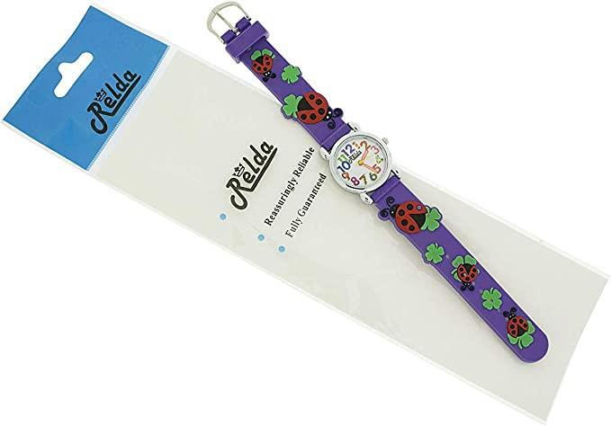 Relda Children's Analog Ladybird On Purple Silicone Strap Girl's Watch REL105