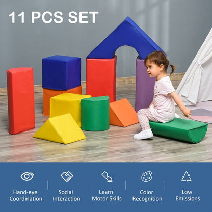 11 Pcs Kids Soft Foam Puzzle Play Blocks Set Learning Toddler Activity Fun Toy
