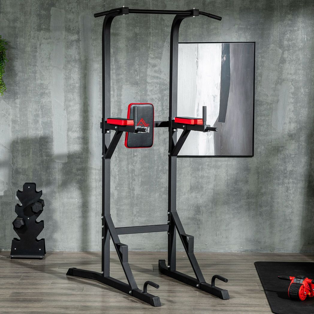Power Tower Pull Up Station with Dip Station and Push-up Stand for Home Gym