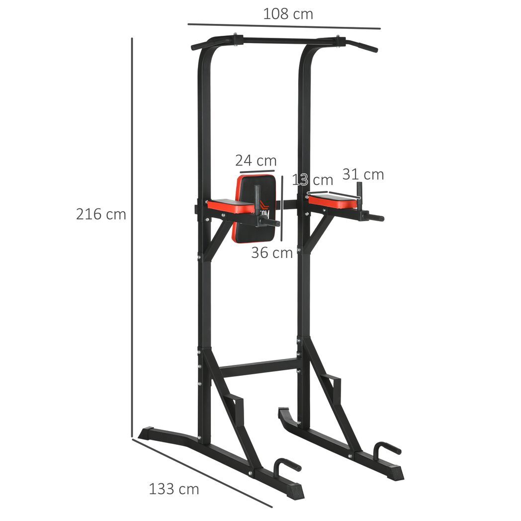 Power Tower Pull Up Station with Dip Station and Push-up Stand for Home Gym