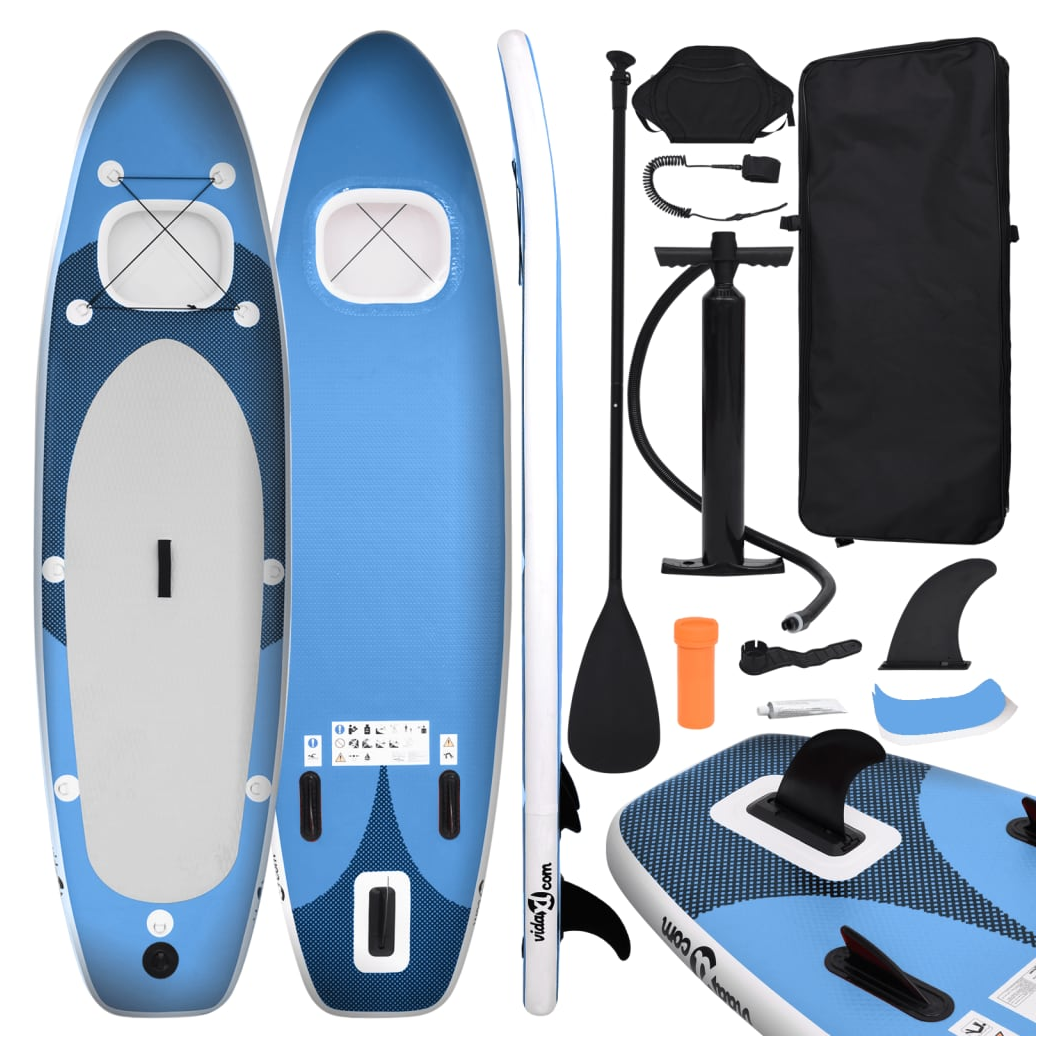 Inflatable Stand Up Paddle Board Set Sea Blue 360x81x10 cm