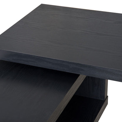 Modern Corner Rotating L-Shaped Office Table Computer Desk with Storage Shelf