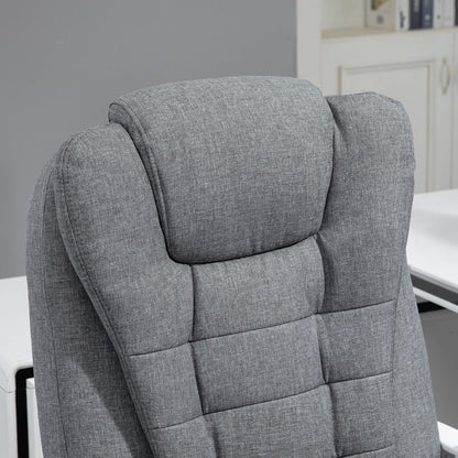 Vintage High Back Heated Massage Office Chair w/ 6 Vibration Points, Grey