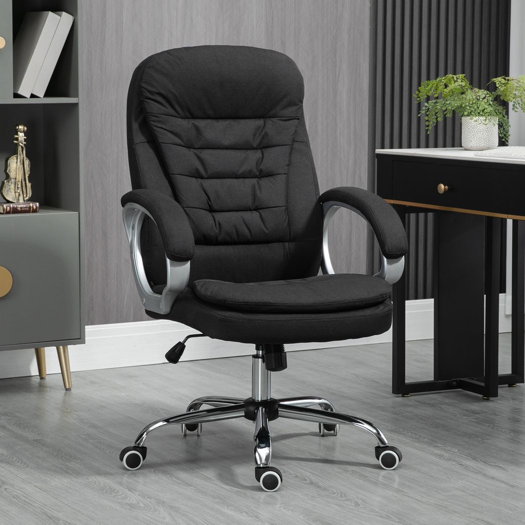 Executive Office Chair with 360? Swivel Wheels Armrests Adjustable Height Black