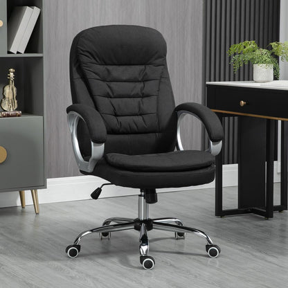 Executive Office Chair with 360? Swivel Wheels Armrests Adjustable Height Black