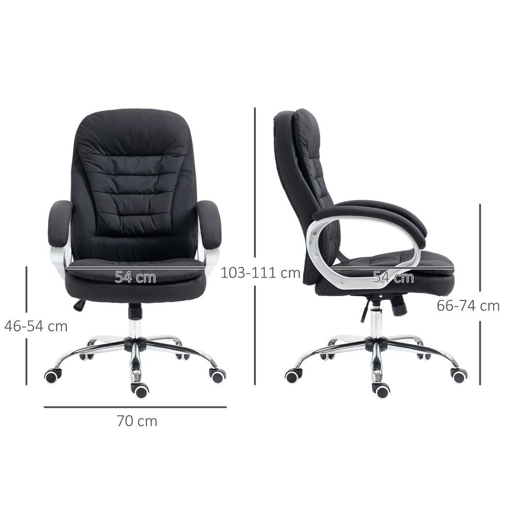 Executive Office Chair with 360? Swivel Wheels Armrests Adjustable Height Black