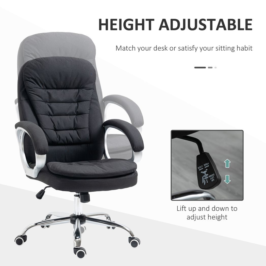 Executive Office Chair with 360? Swivel Wheels Armrests Adjustable Height Black