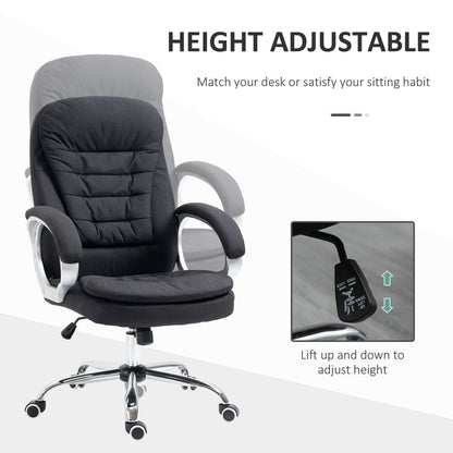 Executive Office Chair with 360? Swivel Wheels Armrests Adjustable Height Black