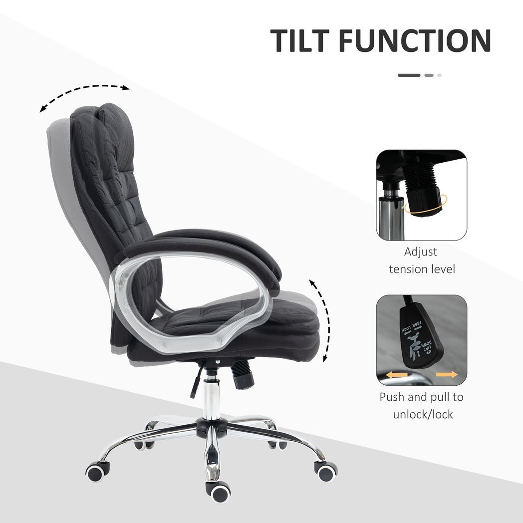 Executive Office Chair with 360? Swivel Wheels Armrests Adjustable Height Black