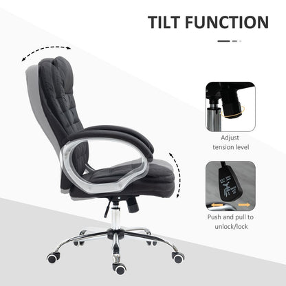 Executive Office Chair with 360? Swivel Wheels Armrests Adjustable Height Black