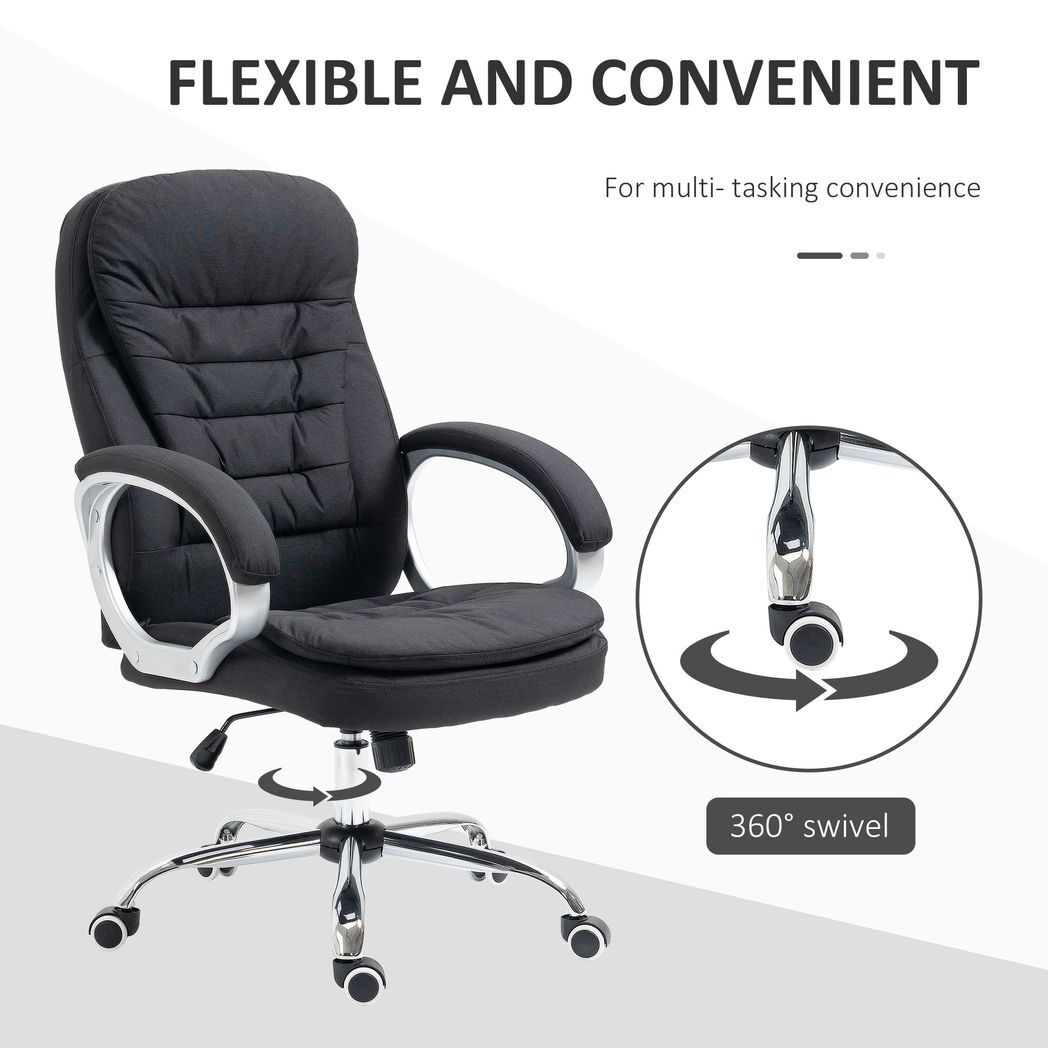 Executive Office Chair with 360? Swivel Wheels Armrests Adjustable Height Black