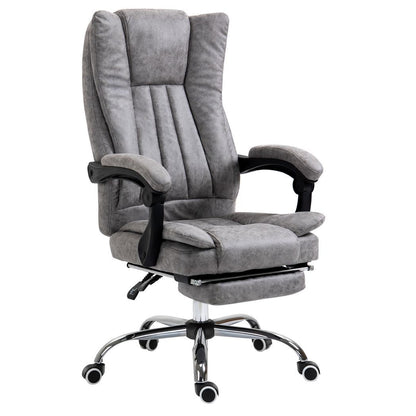 Executive Office Chair Computer Swivel Chair for Home with Arm, Footrest, Grey