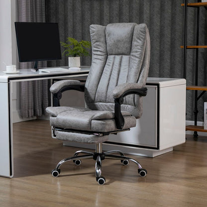 Executive Office Chair Computer Swivel Chair for Home with Arm, Footrest, Grey