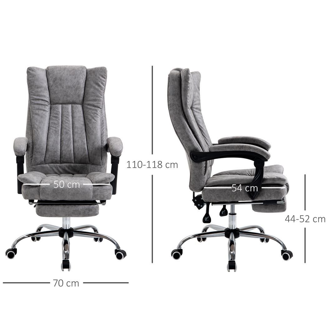Executive Office Chair Computer Swivel Chair for Home with Arm, Footrest, Grey