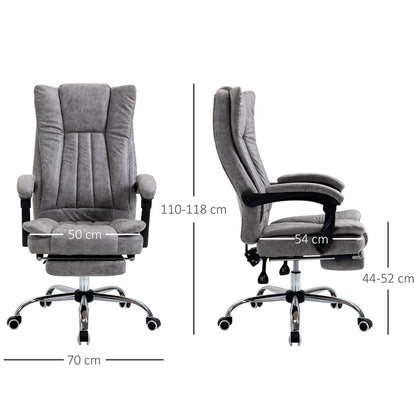 Executive Office Chair Computer Swivel Chair for Home with Arm, Footrest, Grey