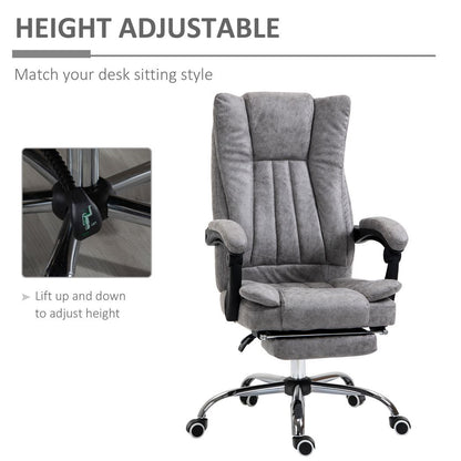 Executive Office Chair Computer Swivel Chair for Home with Arm, Footrest, Grey