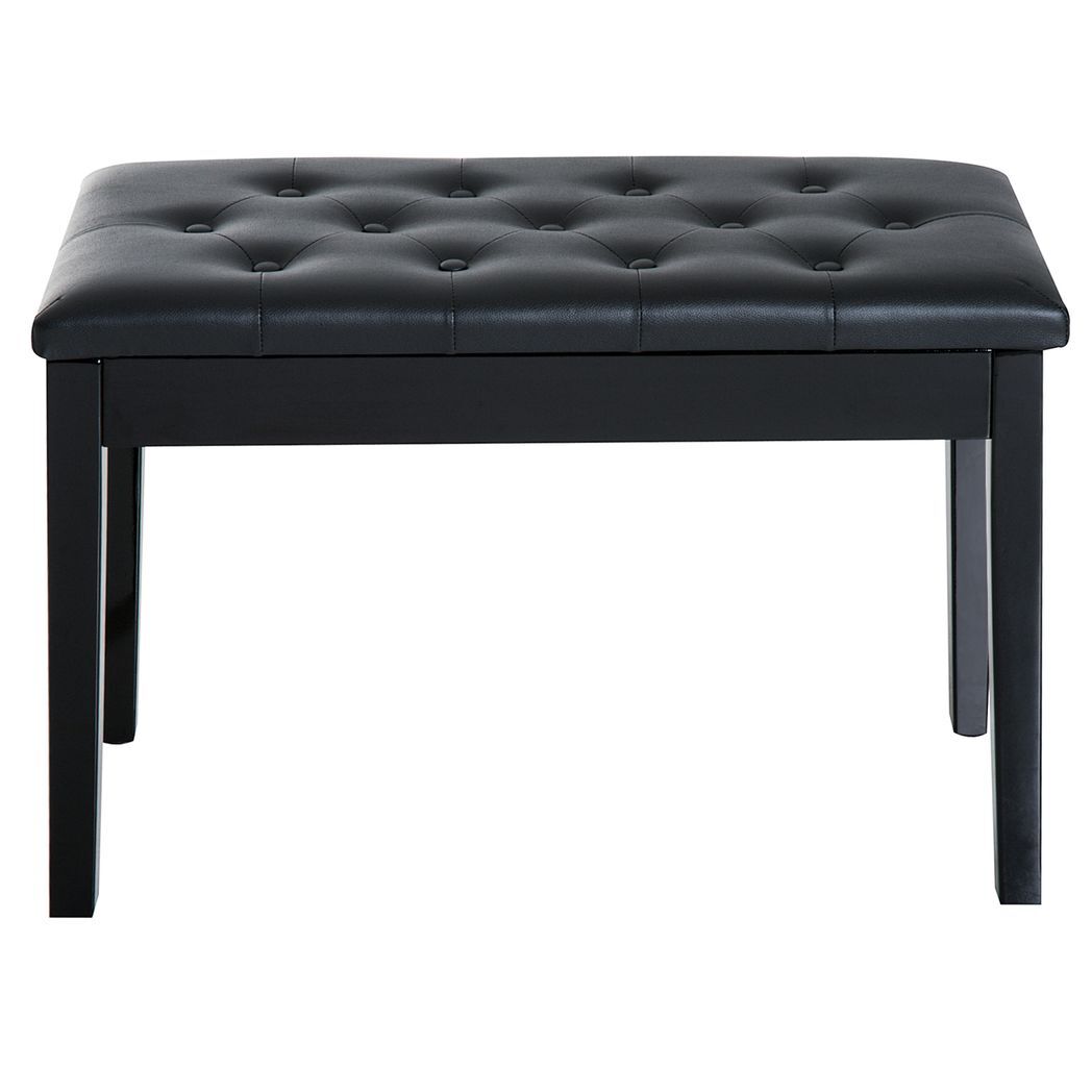 Classic Digital Keyboard Piano Bench Makeup Padded Seat Stool Solid Wood Black