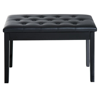 Classic Digital Keyboard Piano Bench Makeup Padded Seat Stool Solid Wood Black