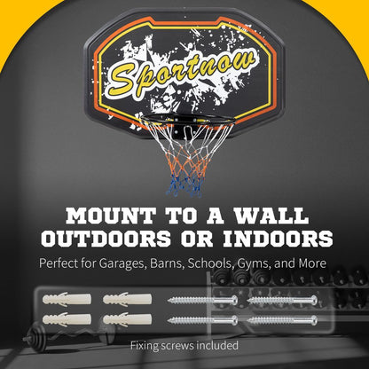 Wall Mounted Basketball Hoop Mini Basketball Hoop for Door & Wall Use, Red