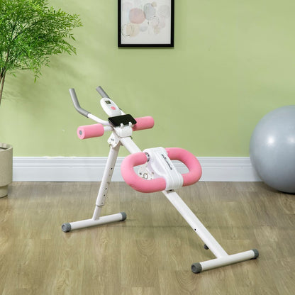 Ab Machine, Foldable Abs Trainer with Adjustable Height and LCD Monitor