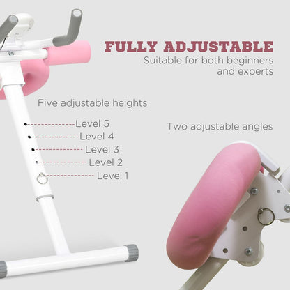 Ab Machine, Foldable Abs Trainer with Adjustable Height and LCD Monitor